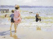 Edward Henry Potthast Prints At the Seashore painting